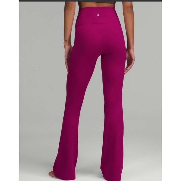 Lululemon Groove Super-High-Rise Flared Pant Nulu Hot Pink Size 10 W5DKNS - Picture 1 of 10